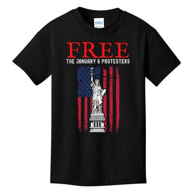 Free The January 6 Protesters Anti Biden Conservative Kids T-Shirt