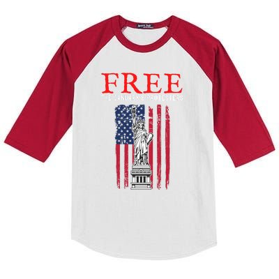 Free The January 6 Protesters Anti Biden Conservative Kids Colorblock Raglan Jersey