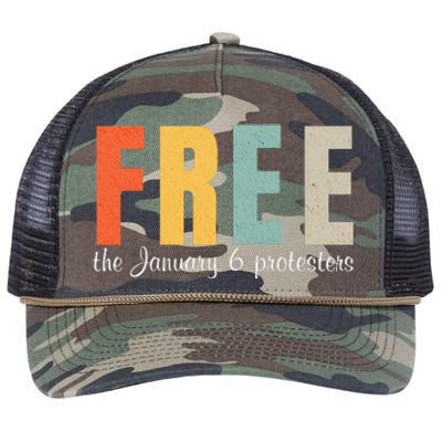 Free The January 6 Protesters Retro Rope Trucker Hat Cap