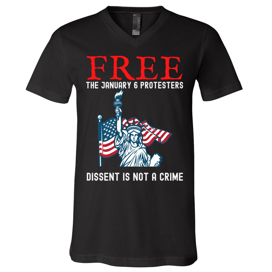 Free The January 6 Protesters Anti Biden Conservative V-Neck T-Shirt