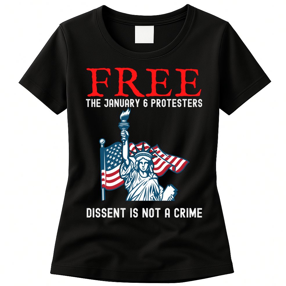 Free The January 6 Protesters Anti Biden Conservative Womens T-Shirt