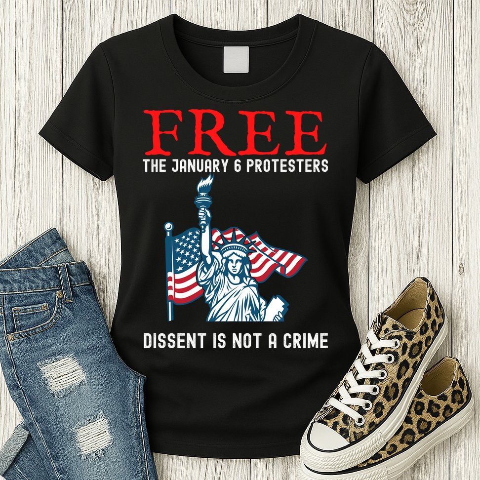Free The January 6 Protesters Anti Biden Conservative Womens T-Shirt