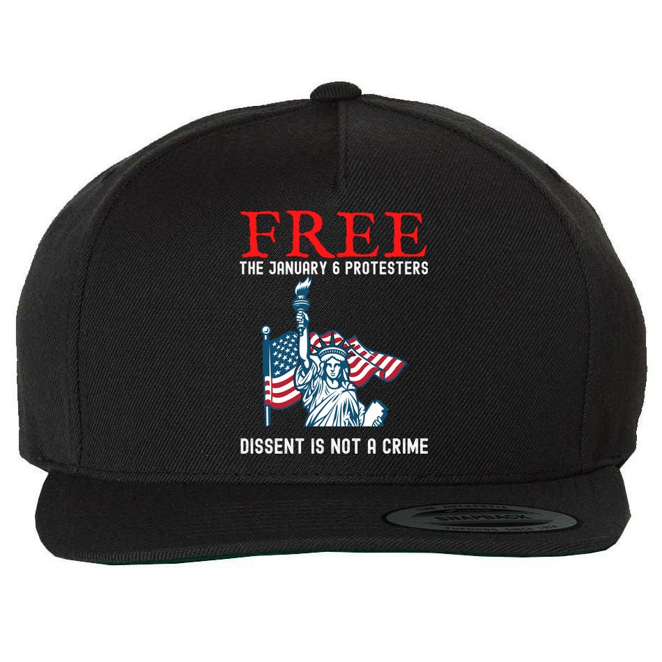 Free The January 6 Protesters Anti Biden Conservative Wool Snapback Cap