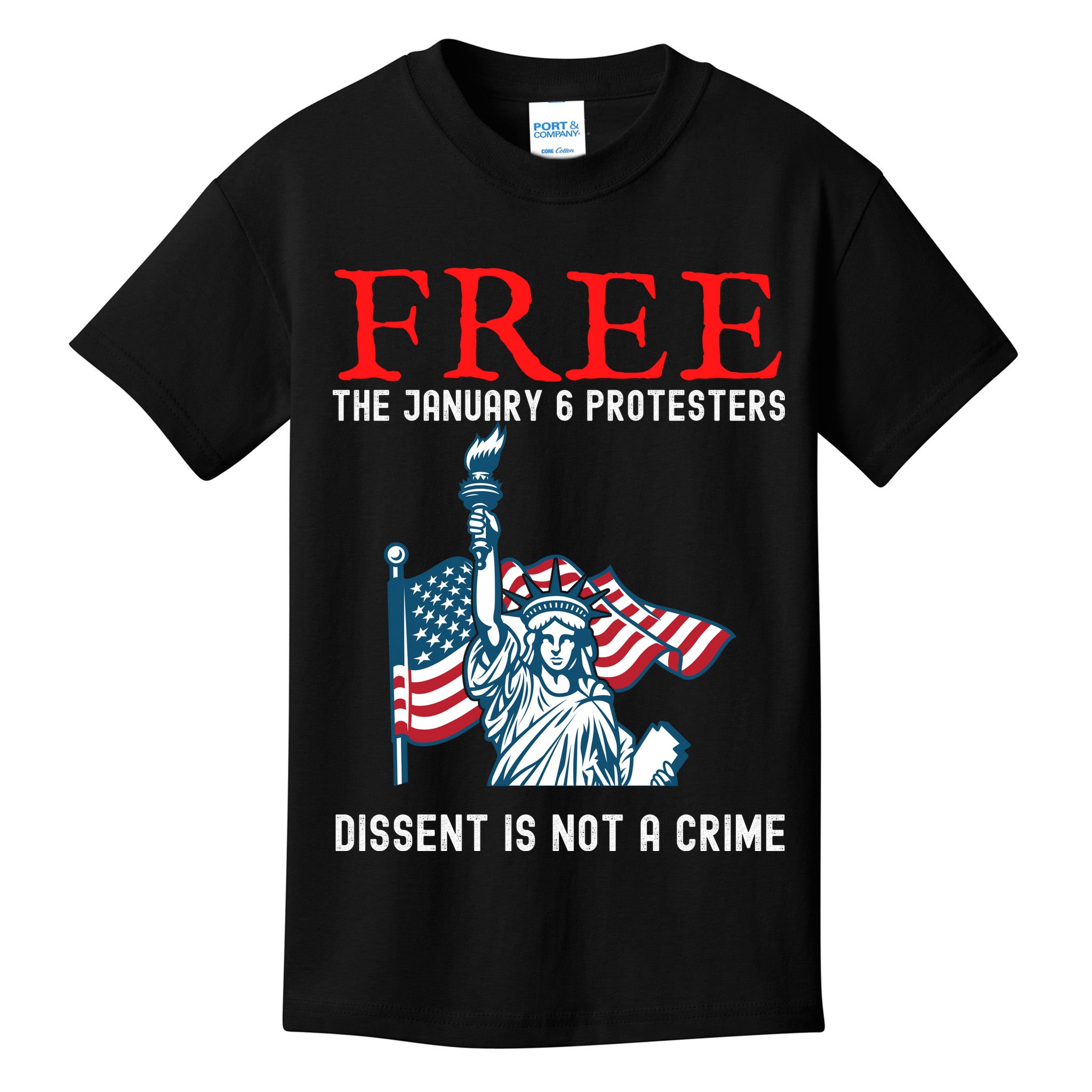 Free The January 6 Protesters Anti Biden Conservative Kids T-Shirt