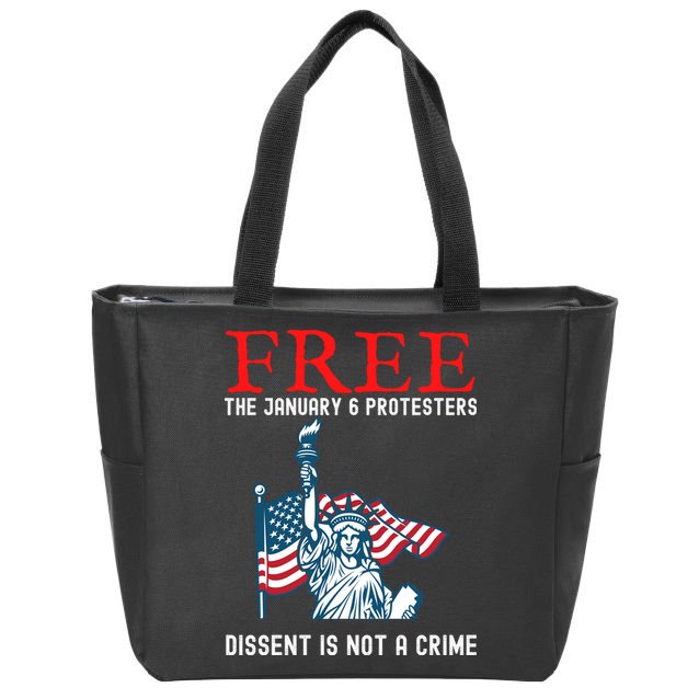 Free The January 6 Protesters Anti Biden Conservative Zip Tote Bag