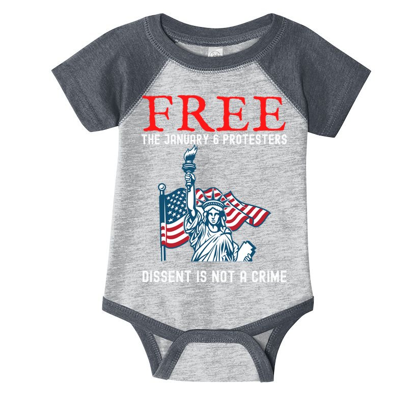 Free The January 6 Protesters Anti Biden Conservative Infant Baby Jersey Bodysuit