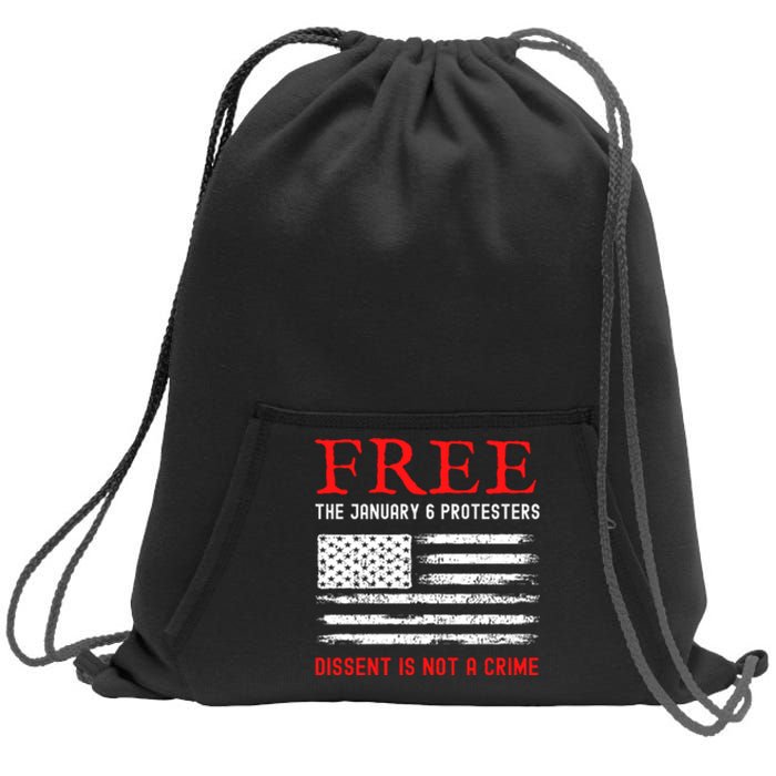 Free The January 6 Protesters Anti Biden Conservative Sweatshirt Cinch Pack Bag