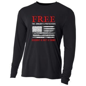 Free The January 6 Protesters Anti Biden Conservative Cooling Performance Long Sleeve Crew