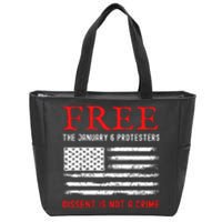 Free The January 6 Protesters Anti Biden Conservative Zip Tote Bag