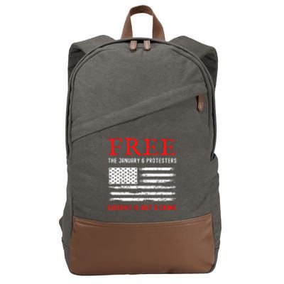 Free The January 6 Protesters Anti Biden Conservative Cotton Canvas Backpack