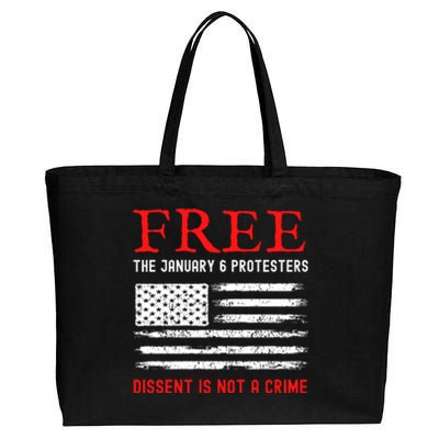 Free The January 6 Protesters Anti Biden Conservative Cotton Canvas Jumbo Tote