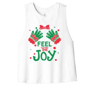 Feel The Joy Gift 'S Version! Christmas Gift Women's Racerback Cropped Tank