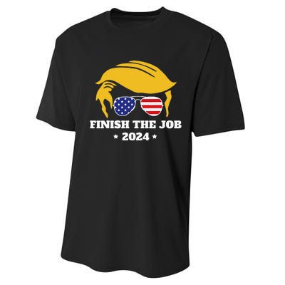 Finish The Job Conservative Right Wing 2024 Election Usa Performance Sprint T-Shirt