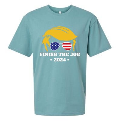 Finish The Job Conservative Right Wing 2024 Election Usa Sueded Cloud Jersey T-Shirt