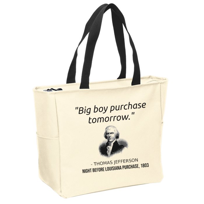 Funny Thomas Jefferson USA History Teacher Louisiana Zip Tote Bag