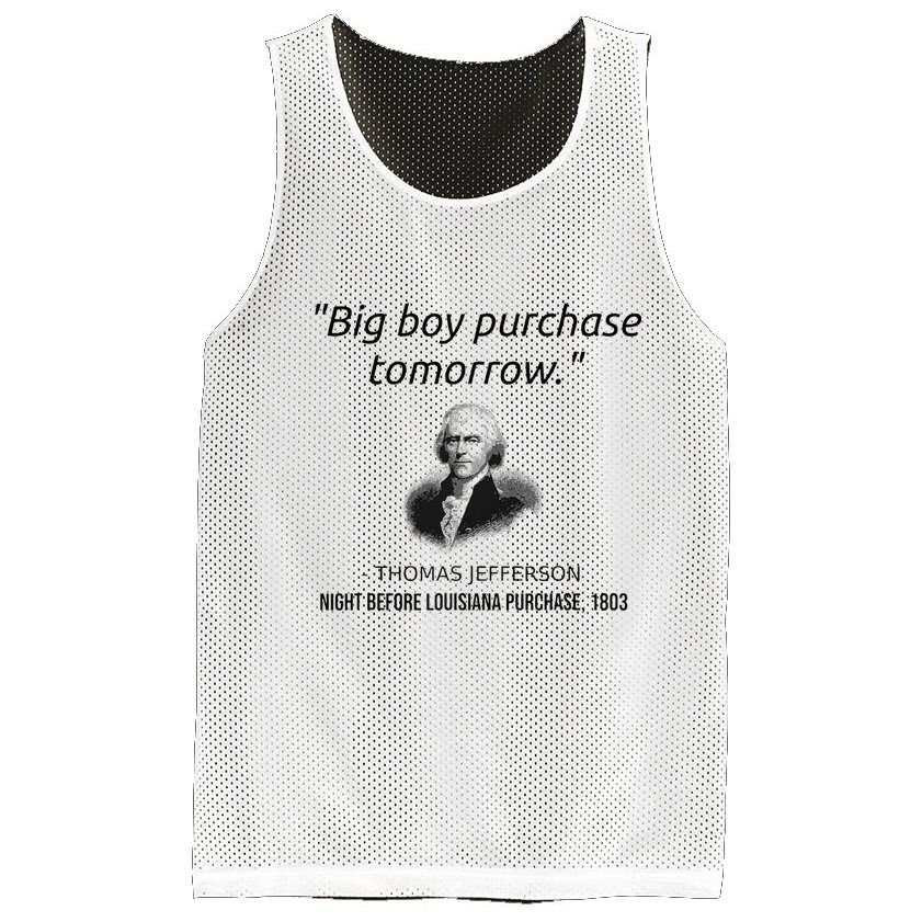 Funny Thomas Jefferson USA History Teacher Louisiana Mesh Reversible Basketball Jersey Tank