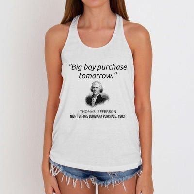 Funny Thomas Jefferson USA History Teacher Louisiana Women's Knotted Racerback Tank