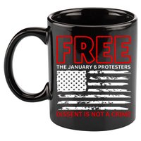 Free The January 6 Protesters Anti Biden Conservative 11oz C Handle Ceramic Mug
