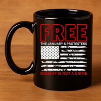 Free The January 6 Protesters Anti Biden Conservative 11oz C Handle Ceramic Mug