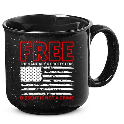 Free The January 6 Protesters Anti Biden Conservative 15oz Campfire Ceramic Mug