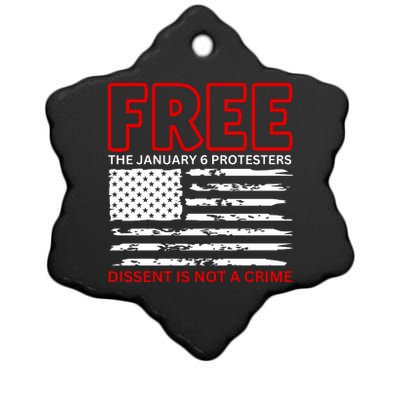 Free The January 6 Protesters Anti Biden Conservative Ceramic Star Ornament