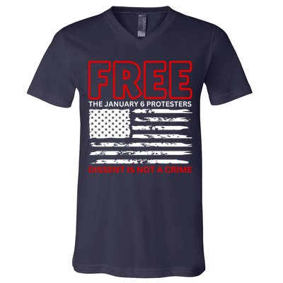 Free The January 6 Protesters Anti Biden Conservative V-Neck T-Shirt