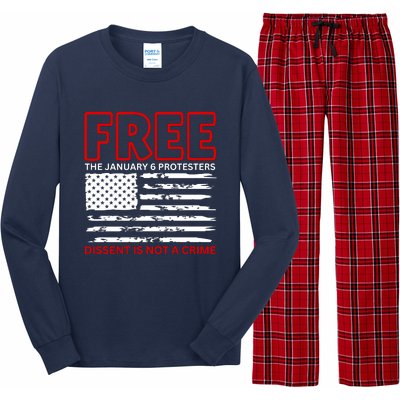 Free The January 6 Protesters Anti Biden Conservative Long Sleeve Pajama Set