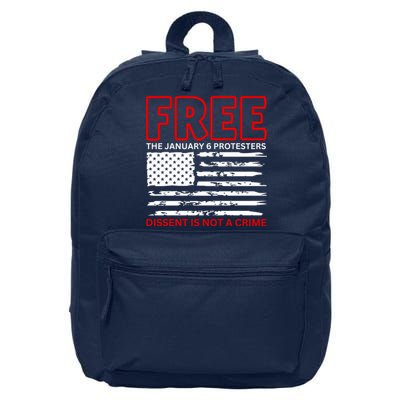 Free The January 6 Protesters Anti Biden Conservative 16 in Basic Backpack