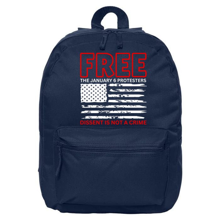 Free The January 6 Protesters Anti Biden Conservative 16 in Basic Backpack