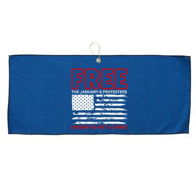 Free The January 6 Protesters Anti Biden Conservative Large Microfiber Waffle Golf Towel
