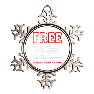 Free The January 6 Protesters Anti Biden Conservative Metallic Star Ornament