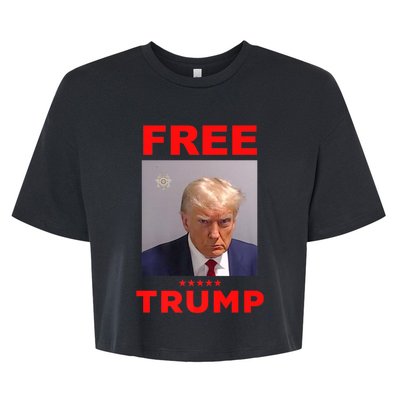 Free Trump Jail Mugshot Photo Campaign Bella+Canvas Jersey Crop Tee