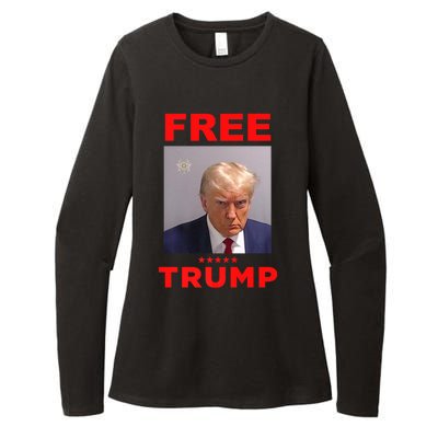 Free Trump Jail Mugshot Photo Campaign Womens CVC Long Sleeve Shirt