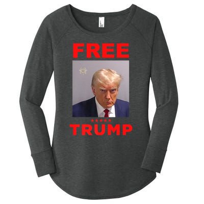 Free Trump Jail Mugshot Photo Campaign Women's Perfect Tri Tunic Long Sleeve Shirt