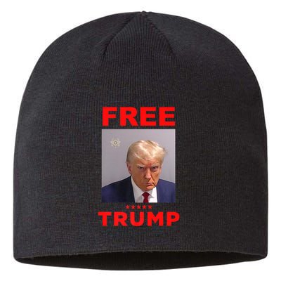 Free Trump Jail Mugshot Photo Campaign Sustainable Beanie