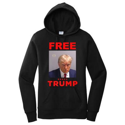 Free Trump Jail Mugshot Photo Campaign Women's Pullover Hoodie