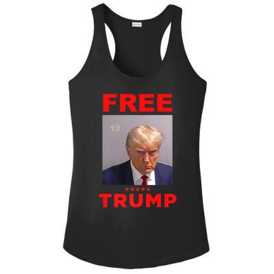 Free Trump Jail Mugshot Photo Campaign Ladies PosiCharge Competitor Racerback Tank