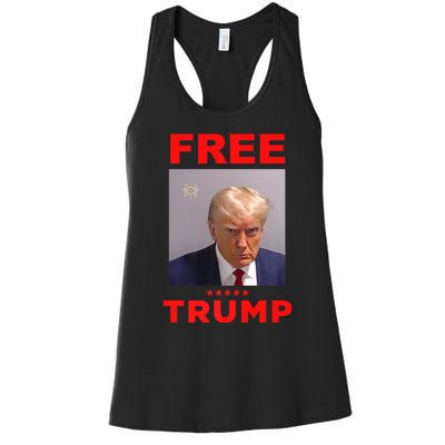 Free Trump Jail Mugshot Photo Campaign Women's Racerback Tank