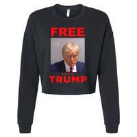 Free Trump Jail Mugshot Photo Campaign Cropped Pullover Crew