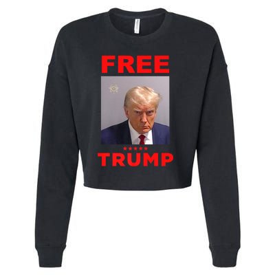 Free Trump Jail Mugshot Photo Campaign Cropped Pullover Crew