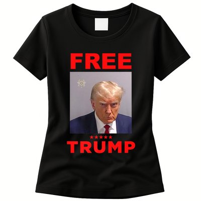 Free Trump Jail Mugshot Photo Campaign Womens T-Shirt