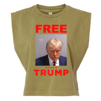 Free Trump Jail Mugshot Photo Campaign Garment-Dyed Women's Muscle Tee