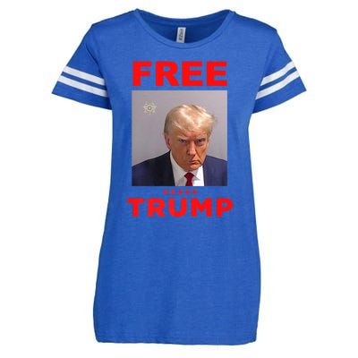 Free Trump Jail Mugshot Photo Campaign Enza Ladies Jersey Football T-Shirt