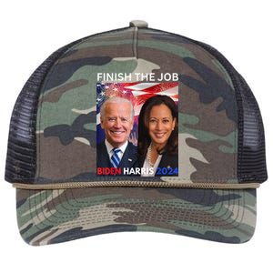 Finish The JobBiden Harris 2024 Political Tee Democrats Retro Rope Trucker Hat Cap