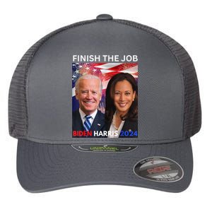 Finish The JobBiden Harris 2024 Political Tee Democrats Flexfit Unipanel Trucker Cap