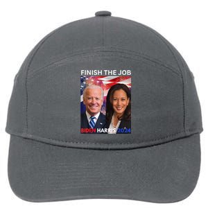 Finish The JobBiden Harris 2024 Political Tee Democrats 7-Panel Snapback Hat