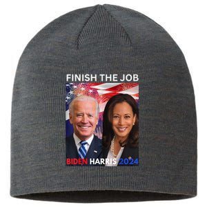 Finish The JobBiden Harris 2024 Political Tee Democrats Sustainable Beanie