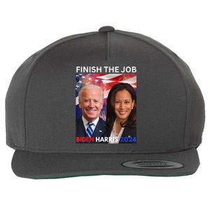 Finish The JobBiden Harris 2024 Political Tee Democrats Wool Snapback Cap