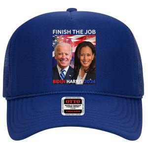 Finish The JobBiden Harris 2024 Political Tee Democrats High Crown Mesh Back Trucker Hat