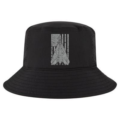 F14 Tomcat Jet Fighter Vintage American Flag Cool Comfort Performance Bucket Hat